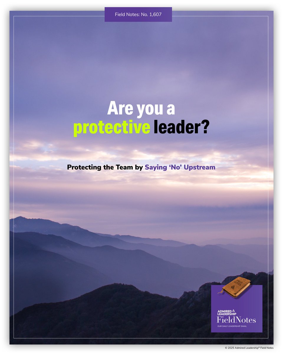 Shielding the team and team members from unwanted noise preserves focus and improves morale. Protecting others so they can focus on executing their work is a role only leaders can play.

The best leaders take this charge very seriously.

open.substack.com/pub/admiredlea…