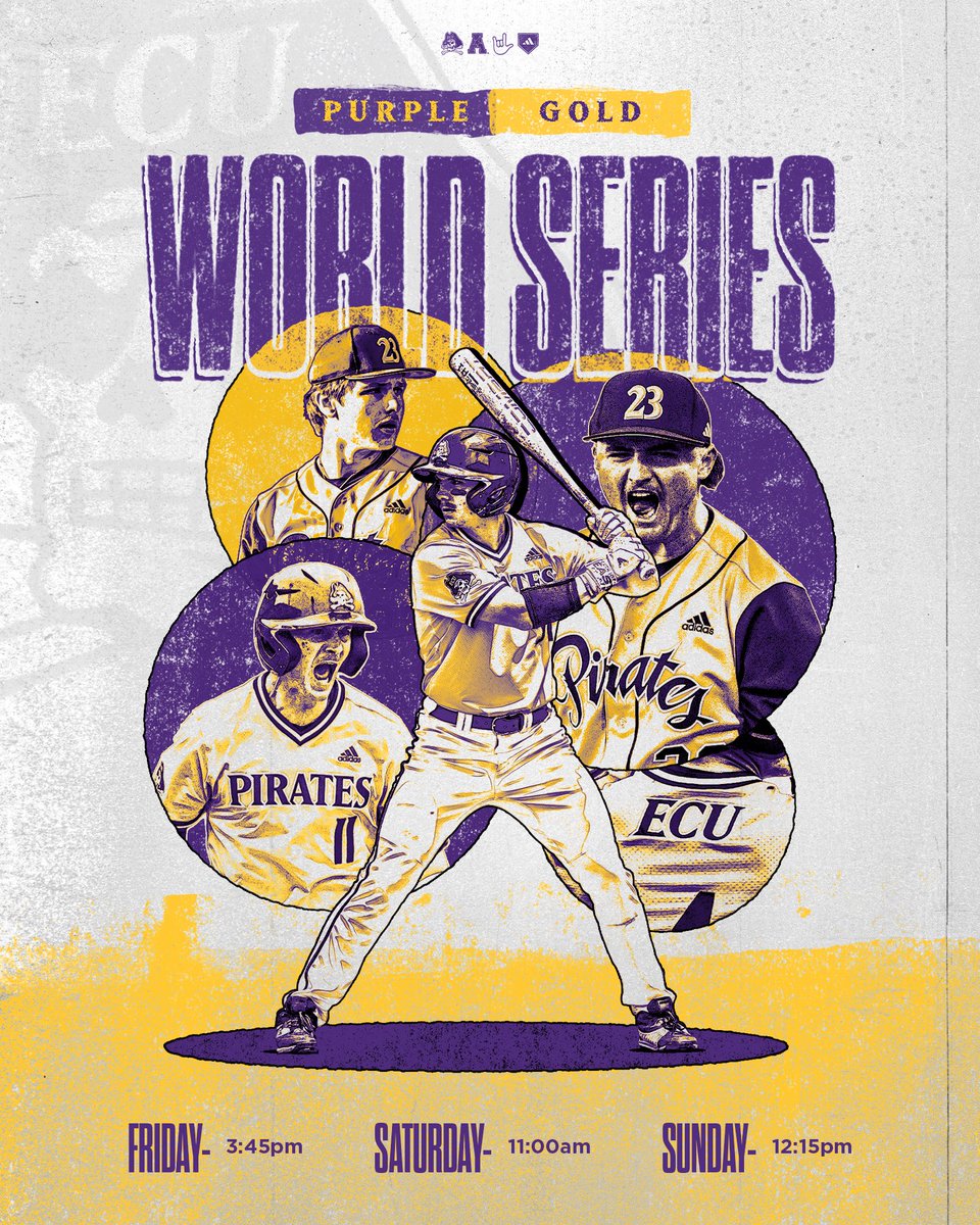 Come out to the Purple-Gold World Series this weekend!🔥🏴‍☠️

Admission is free! #PIRATES