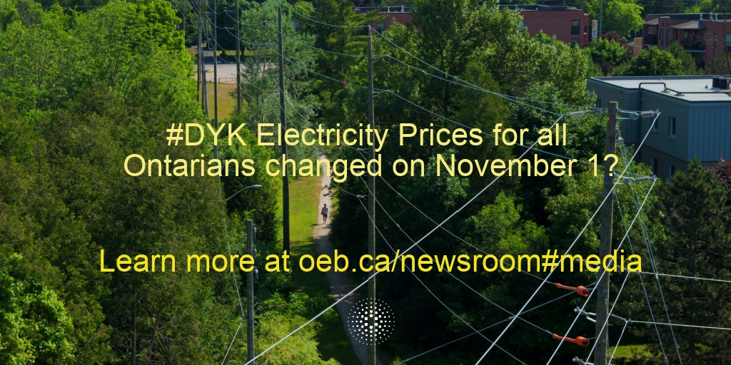 Do you know about the annual change in electricity prices that happens every November 1?

Don't worry - we've got you covered. Check out the Ontario Energy Board website to see what's changed! 💡 oeb.ca/newsroom/2025/…