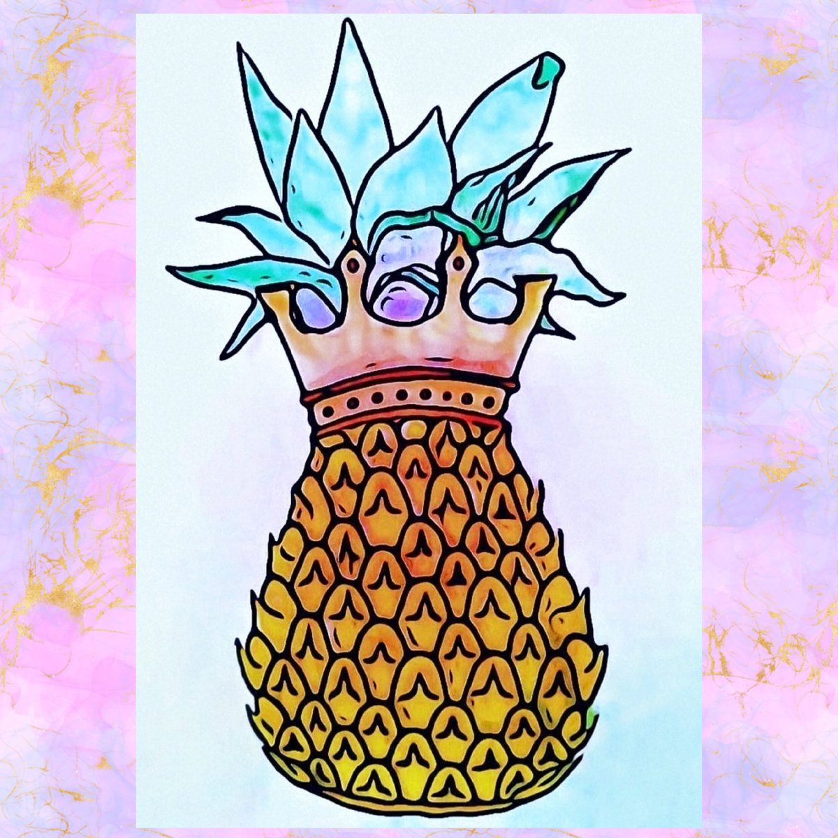ArtConfusing's tweet image. .........ALWAYS CONFUSED......... 
🛹 Streetwear &amp;amp; Skateboards🛹 
The Always Confused &quot;Royal Pineapple&quot; 8&quot; Skateboard Deck W/Pink Leaves Background. 
#Always #Confused #Streetwear #Skateboards #Skateboard #Pineapple #Royalty #NYC #Skate #Skaters #Skatelife #Originalart #Designs