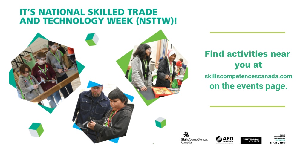 Whether you're an aspiring powerline technician, electrician, or carpenter, the skilled trades offer high demand, great pay, and hands-on work.

For activities near you, check out skillscompetencescanada.com and visit the NSTTW event page! #NSTTW