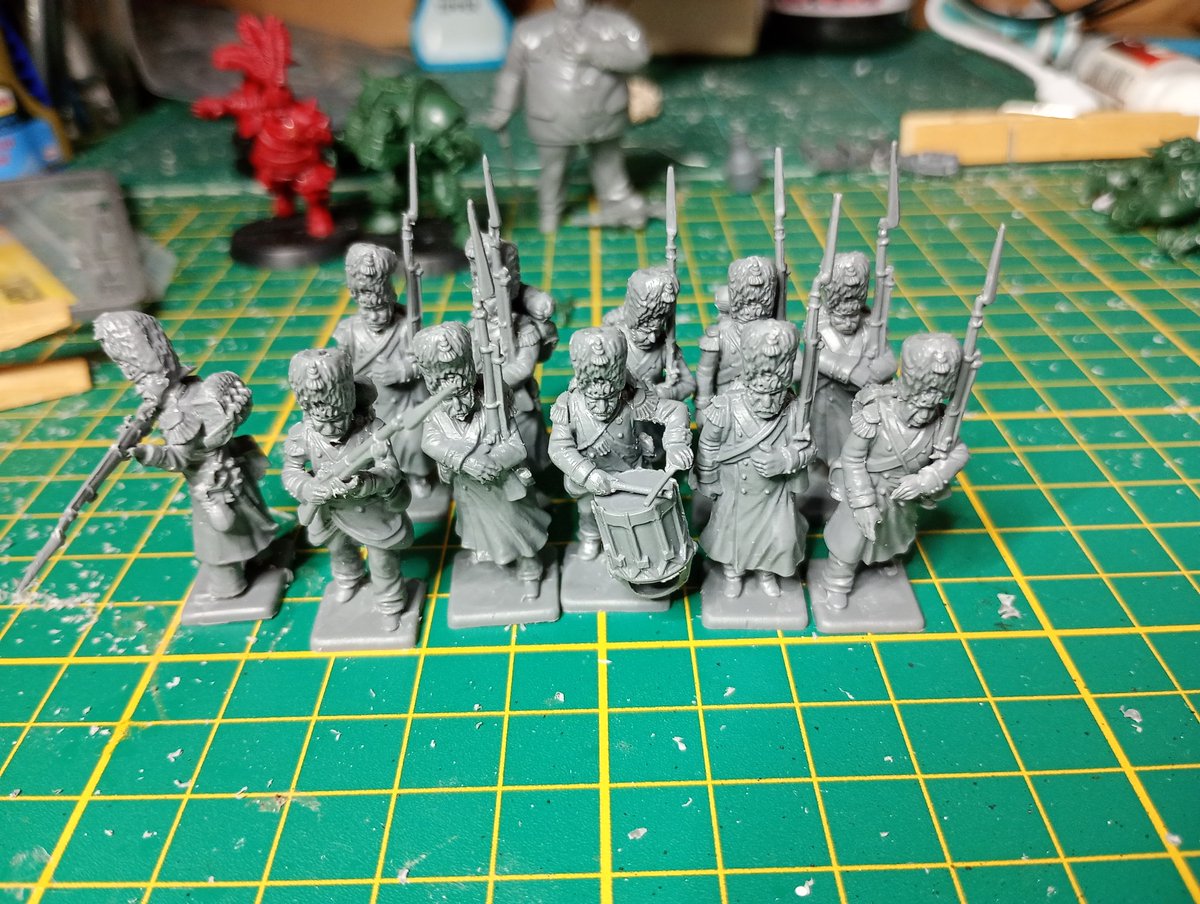 leadpile's tweet image. The Crisis wargame show loot and the first figures off the assembly line, @AtVictrix French Guard