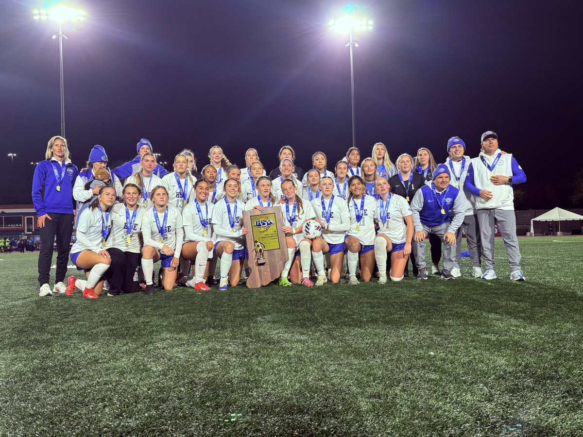 HSESchools's tweet photo. A big CONGRATULATIONS to our HSE Girls Soccer Team - the  2025 IHSAA 3A State Champs! 👑⚽️
👑Only unbeaten girls team in Indiana (22-0-1)
⚽️ Allowed just 6 goals all season
🏅Coach Greg Davidson earns his 1st state title in 30 yrs
🧠Blair Satterfield – IHSAA Mental Attitude Award
🎖️ AD Jim Self – Champion of Education Award
@HSEAthletics