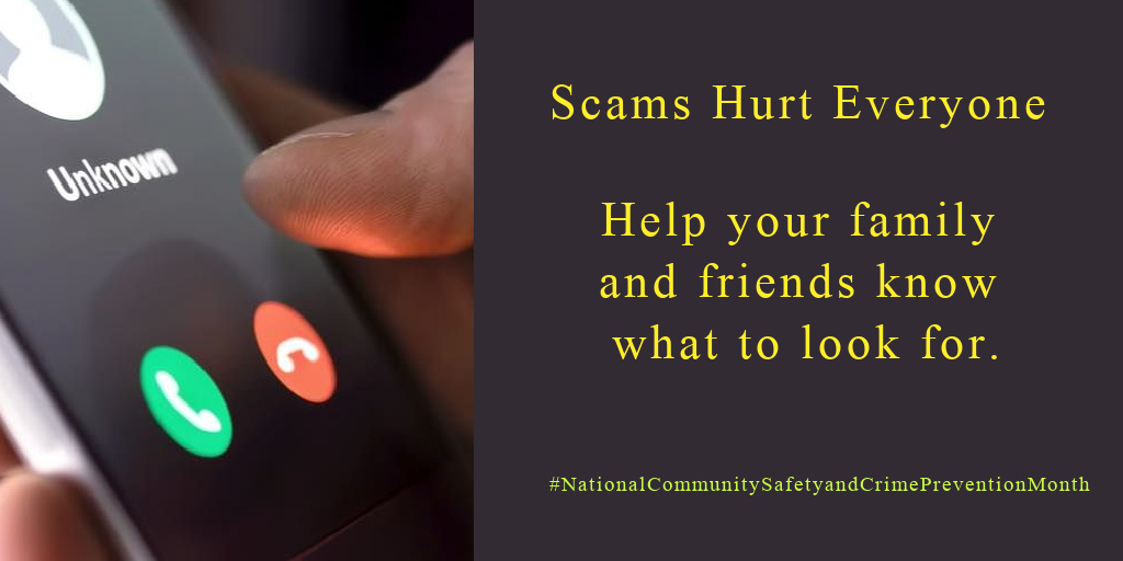 📷     📷         Part     of keeping our community safe is stopping scams. Make sure your friends and     family know what to look for. 
 
            oeb.ca/consumer-infor…     #NationalCommunitySafetyandCrimePreventionMonth #ScamAwareness