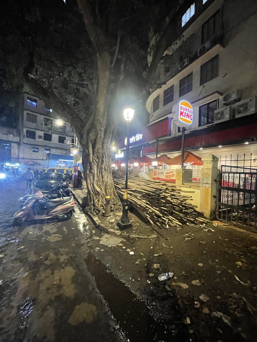 Near Churchgate Station - Burger King has kept these bamboos and blocked the whole footpath , which is public property and we are unable to walk on the footpath.

They should be fined and penalised so they don’t do this again

<a href="/mybmc/">माझी Mumbai, आपली BMC</a> <a href="/mybmcWardD/">WARD D BMC</a>
