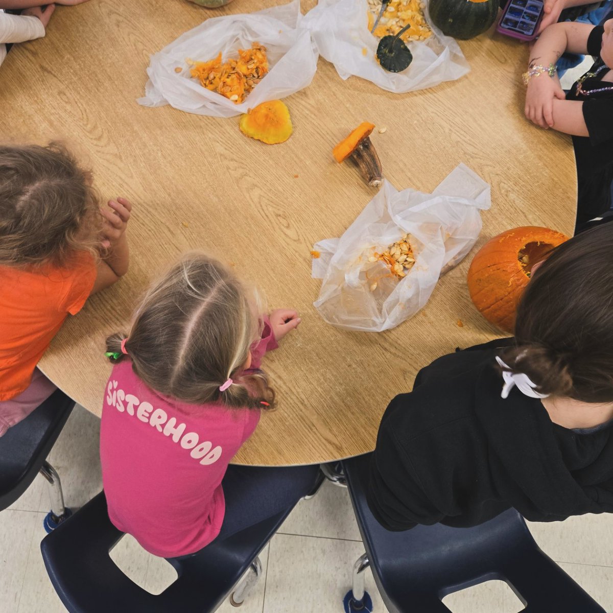 Carving pumpkins with our buddies!! #learningbuddies