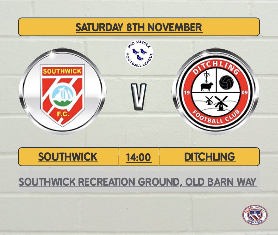 We focus back to the league this weekend. After a positive cup game Saturday, the team look to carry on this run and keep climbing the league table. 

This won’t be an easy fixture as we know Ditchling set up very well! Let’s hope the weather will be kind to us for the weekend!