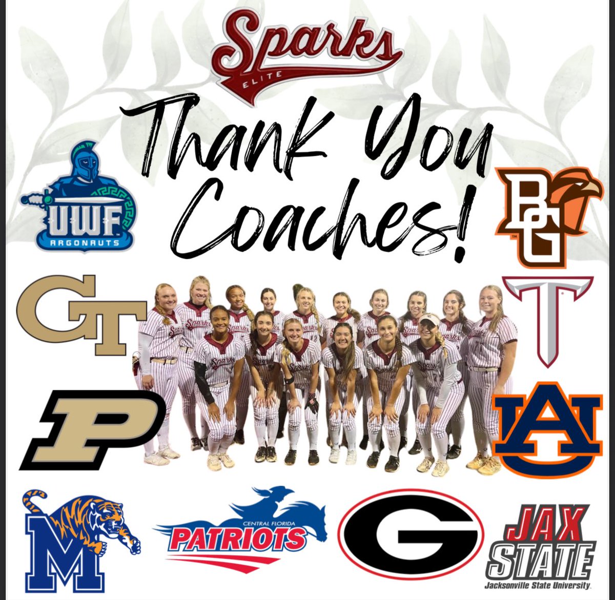 sparkseliteAL's tweet image. Thank you to all the coaches who took time to watch our girls showcase their skills this weekend at “Show Me The Money” @UWFSoftball @GaTechSoftball @MemphisSoftball @TroyTrojansSB @AuburnSoftball @JaxStateSB @UGASoftball @BGSUSoftball @PurdueSoftball