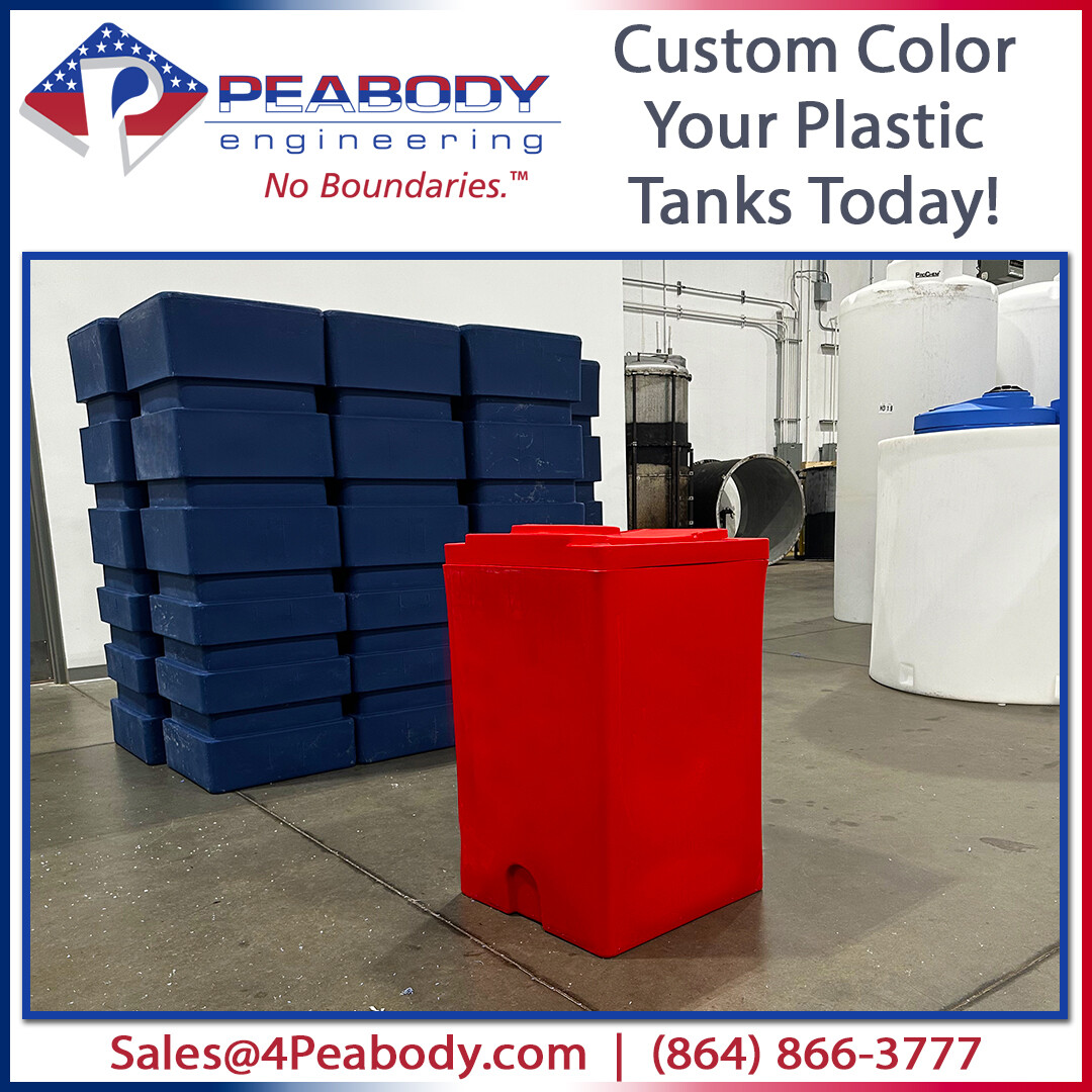 Need a different color Plastic Tank than our traditional Blue or Natural?! No problem contact customer service today &amp; they can help you with that (864) 866-3777! 

#Manufacturing #MadeinUSA #Polyethylene #PlasticTanks #PolyTank #PeabodyEngineering #PeabodyTanks #PeabodyProducts