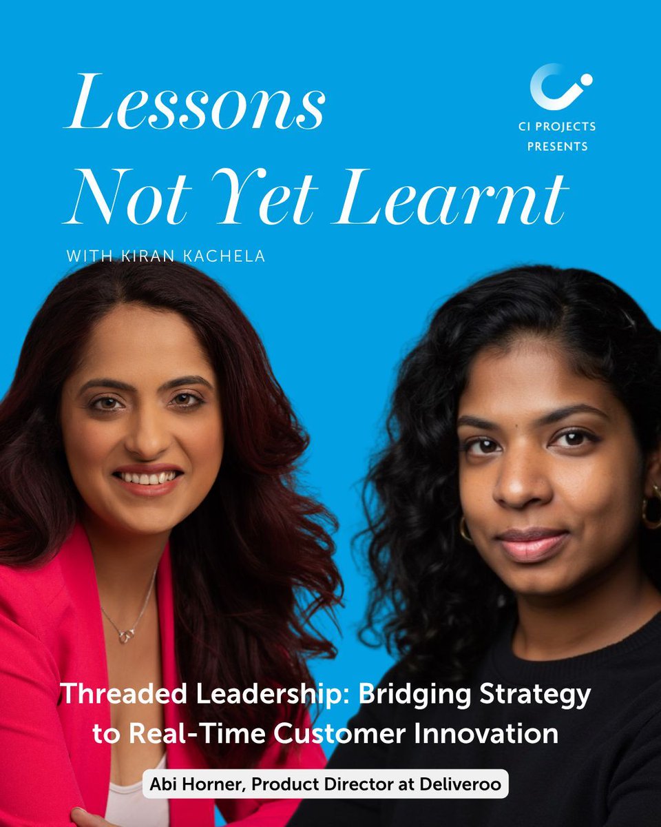 CIProjectsUK's tweet image. 🎙️ 𝗘𝗽𝗶𝘀𝗼𝗱𝗲 𝟭 𝗼𝗳 𝗟𝗲𝘀𝘀𝗼𝗻𝘀 𝗡𝗼𝘁 𝗬𝗲𝘁 𝗟𝗲𝗮𝗿𝗻𝘁 
𝗧𝗵𝗿𝗲𝗮𝗱𝗲𝗱 𝗟𝗲𝗮𝗱𝗲𝗿𝘀𝗵𝗶𝗽 with Kiran Kachela and Abi Horner, Product Director at Deliveroo

Bridging strategy to real time customer innovation.

🎧 bit.ly/43sEr1R

#CIProjects #Innovation