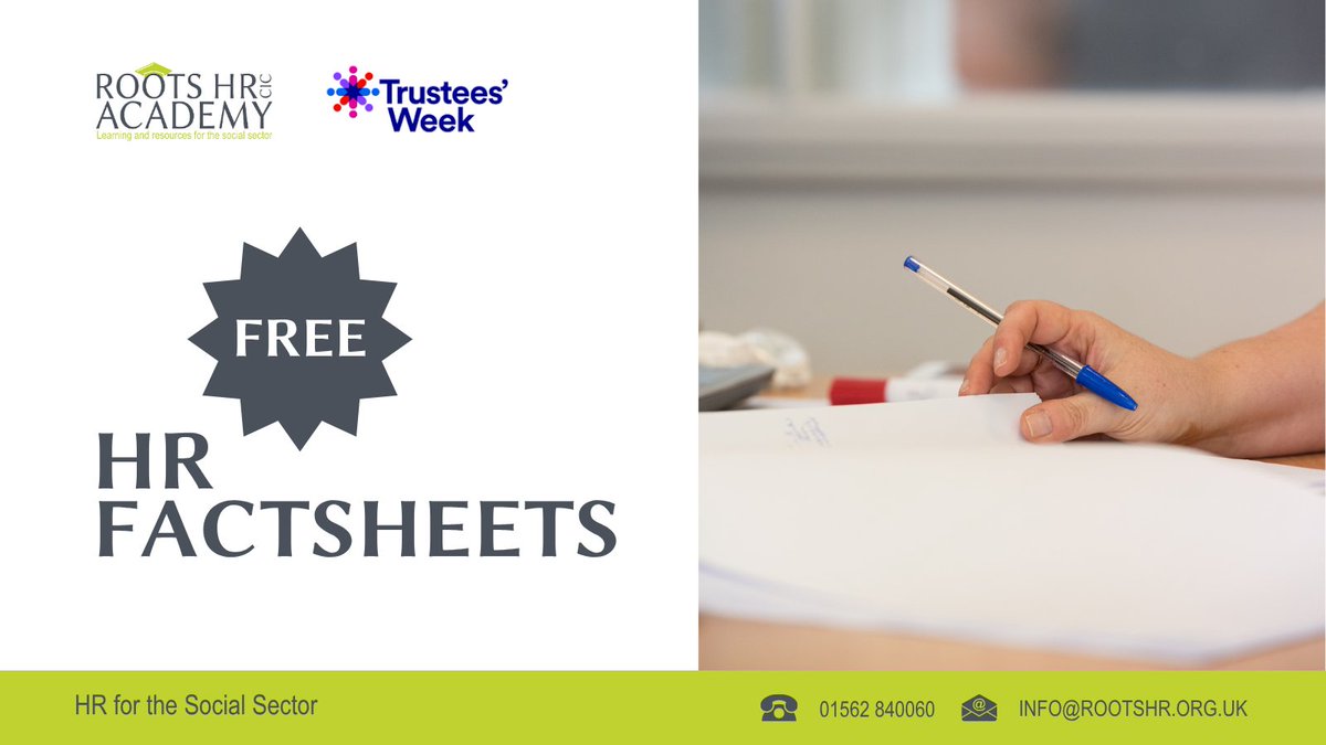 RootsHR's tweet photo. Strengthen your board's governance &amp; HR this #TrusteesWeek! 💚

As a thank you to the UK's 900k+ trustees, download our FREE factsheet packed with best practices.

Get your copy👇
https://t.co/Hsqi5MzfJe https://t.co/r2zhrrC3tg
