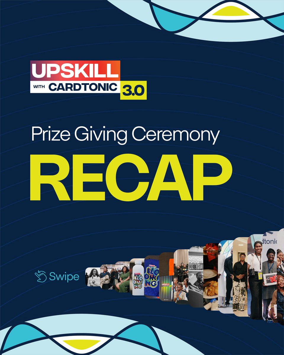 cardtonic's tweet image. This was one for the books. ❤️
#Usecardtonic #UpskillwithCardtonic #UpskillPrizeGivingCeremonyRecap