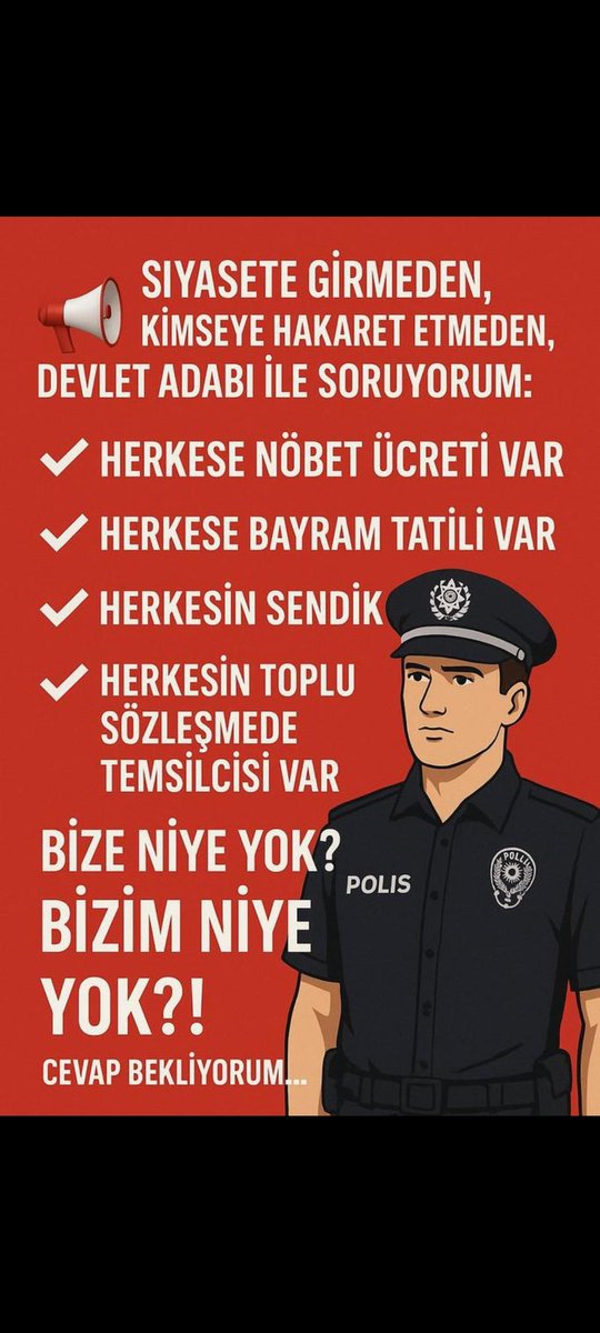 polisindertleri's tweet photo. “Adaletin bekçisiyiz, ama bazen kendi adaletimizi arıyoruz. 

Çünkü her hak gibi, emeğin hakkı da teslim edilmelidir.”

#PolisKuruluBekliyor https://t.co/dMfy4S4ccw