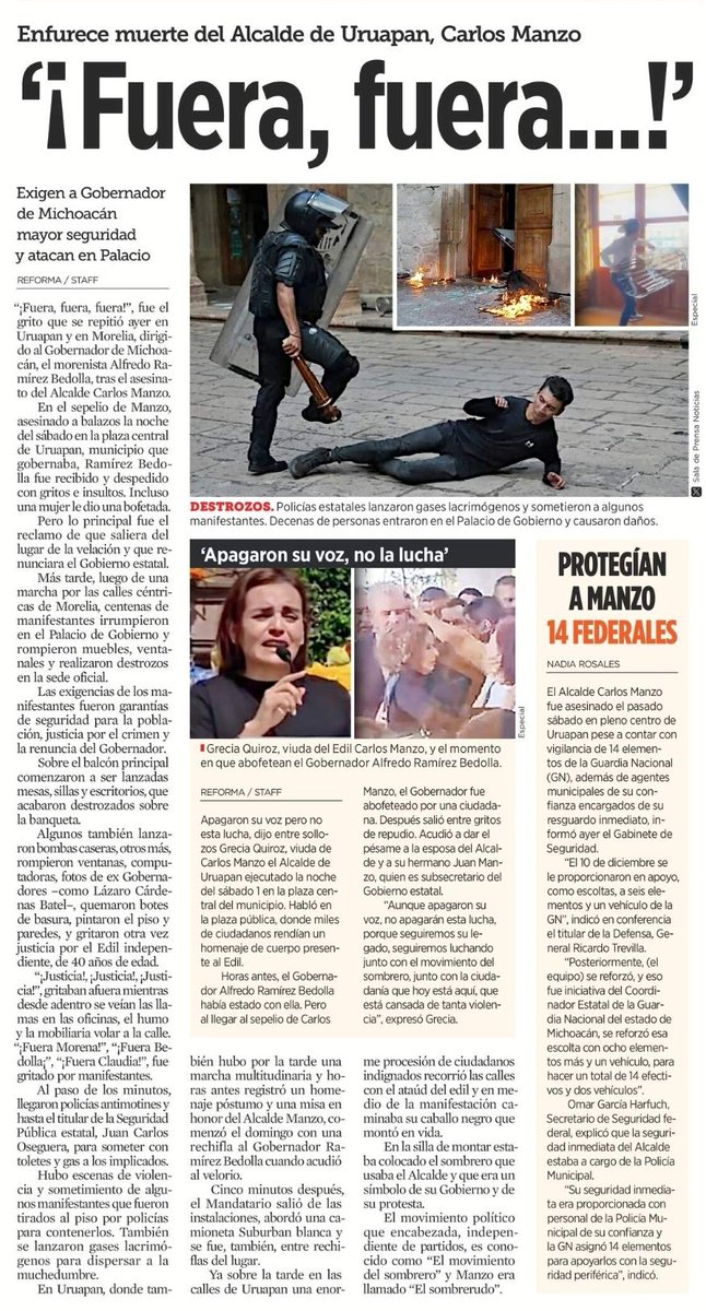 Melissa_Bely's tweet photo. ¡ Arde Michoacán !

¡ DESPIERTA MÉXICO !

El pueblo ya está harto de lo que está pasando.

Unidos y organizados podemos lograr sacar adelante al país de la M1ERDA en que Morena lo hundió.

¿Que estamos esperando?

¿Que nos sigan asesinando o desapareciendo? https://t.co/gHPgo06IlP