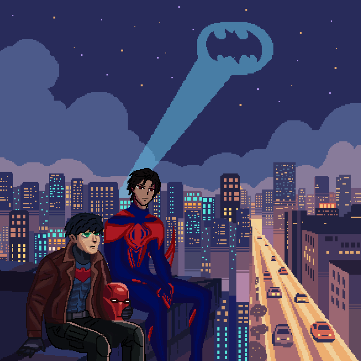 JasonsToddies's tweet photo. i just know jason is itching for a smoke so bad but unfortunately for him miguel has decided to now deem it his life's mission to personally see to it that jason makes it to 2099 #migjay #migueljay #spiderhood https://t.co/OHA1YICWCY