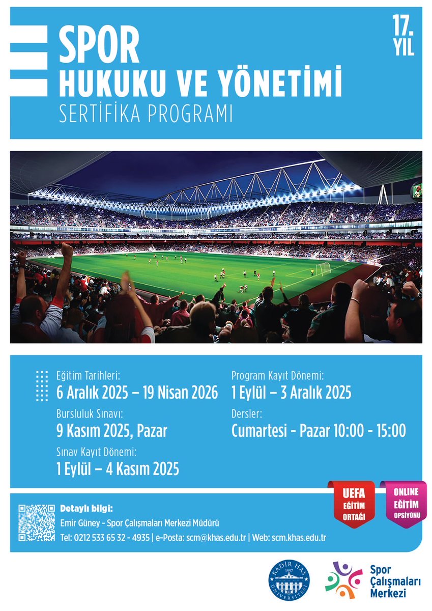 AlperPirsen's tweet photo. Sporda profesyonelleşmek isteyenler için en köklü programın yeni dönemi başlıyor. Kayıt için son gün 04.11.2025. Burs imkanlarına ve program içeriğine mutlaka göz atın https://t.co/0wGkQqixhp