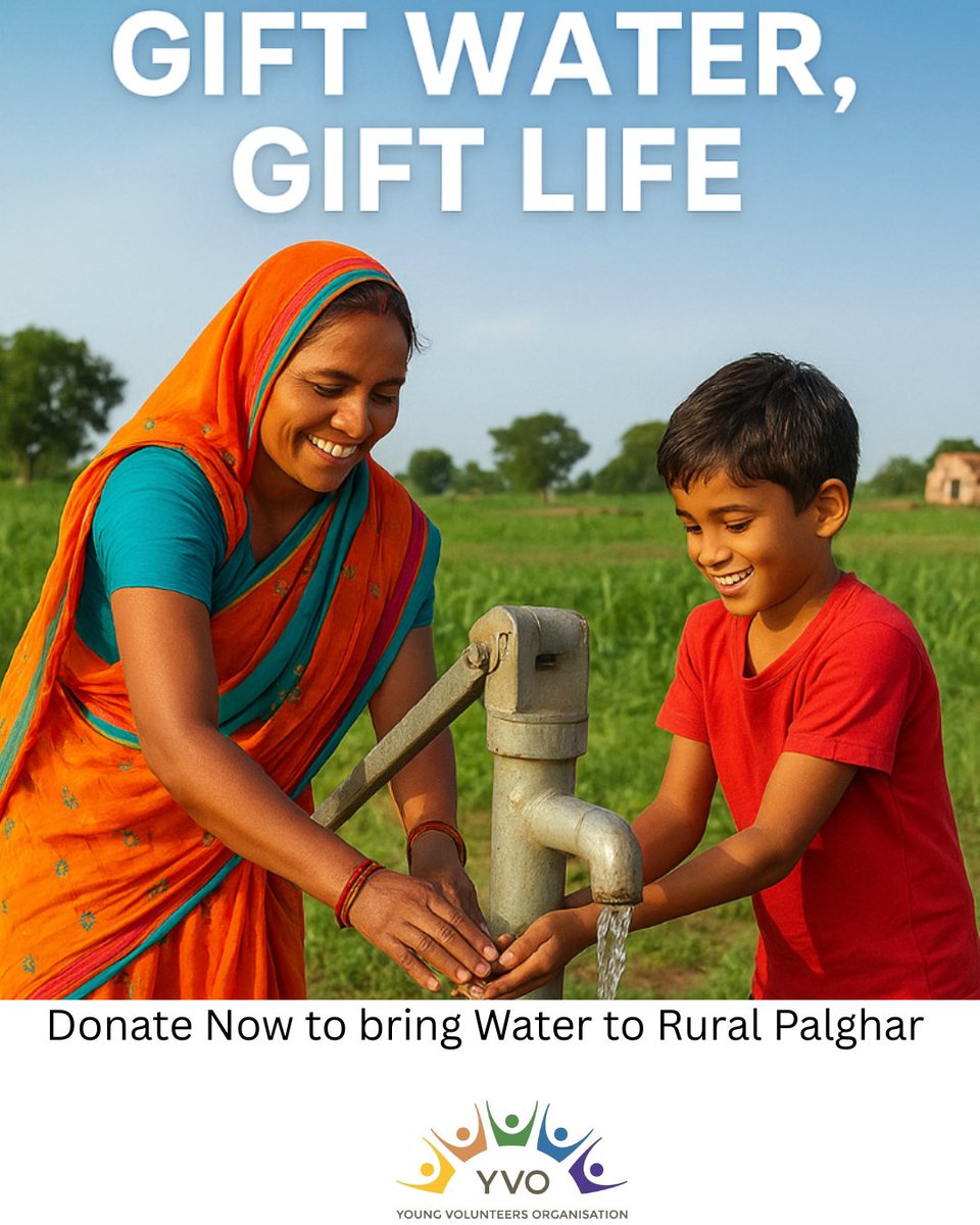 help_yvo's tweet photo. 💧 Water is life — and your support can keep it flowing!

Through YVO, your donation helps build check dams, farm ponds &amp; solar irrigation systems, giving villages year-round water &amp; hope. 🌾

Be the change — donate today! 💙
#YVO #WaterIsLife #DonateForWater #Sustainability https://t.co/L0ziFZyten