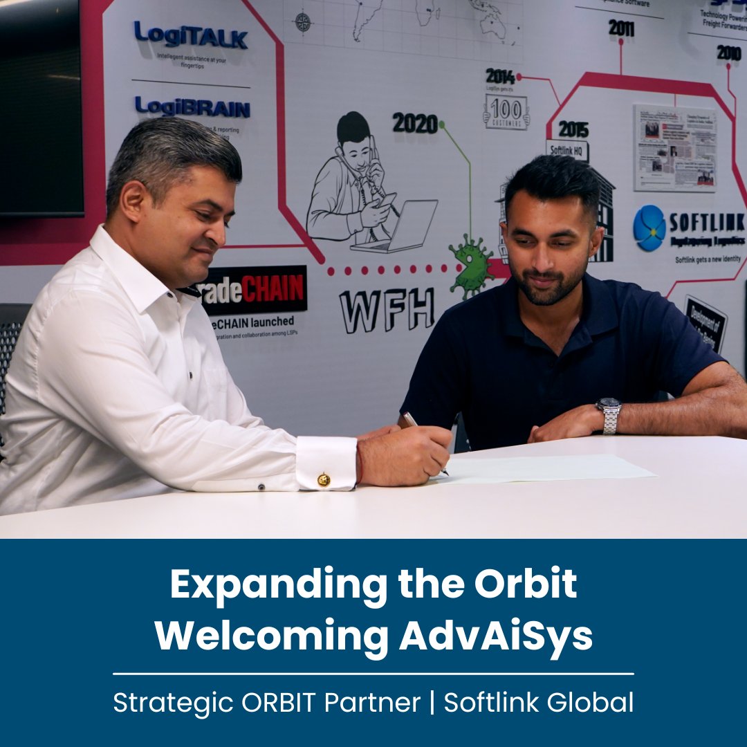 Softlinkglobal's tweet photo. Welcoming AdvAiSys to the Softlink ORBIT Partner Network!

With 20+ years of digital transformation expertise across logistics &amp; supply chains, Parag Gaitonde team will accelerate smarter, faster Logi-Sys implementations.

Together, we’re redefining the digital future of freight. https://t.co/sopR44WIVM