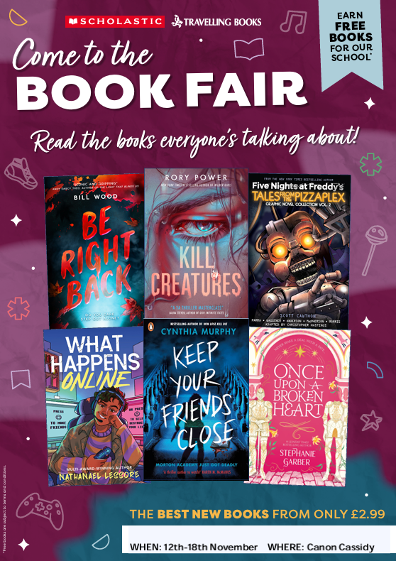 Mark your calendars! The Scholastic Book Fair is returning to the library from the 12th-18th November. The boys will have the chance to browse and purchase hundreds of the latest and greatest titles for their very own. For more information visit: bookfairs.scholastic.co.uk/bookcases