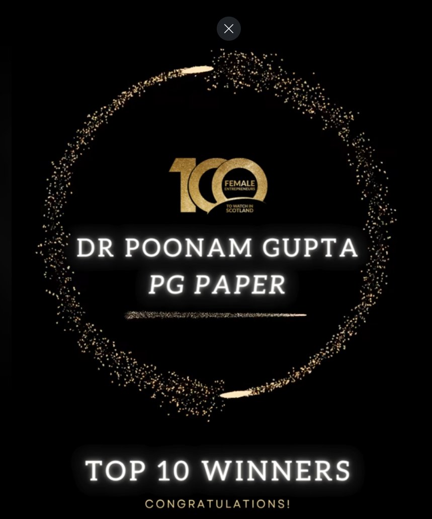 Proud moment for PG Paper! 🎉

Our CEO Dr Poonam Gupta OBE named among the Top 10 Women Entrepreneurs to Watch in Scotland by Business Women Scotland - represented at the awards by Fiona Dempster &amp; Holly McIntyre in Glasgow.

#WomenInBusiness #Leadership #BWS #PGPaper