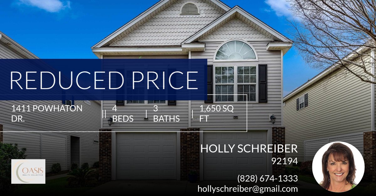 MoveMyrtleBeach's tweet image. 📍 Reduced Price 📍 This recently reduced home at 1411 Powhaton Dr. in Myrtle Beach won't last long, so, don't wait to set up a showing! Reach out here or at (828) 674-1333 for more information! homeforsale.at/1411_POWHATON_…