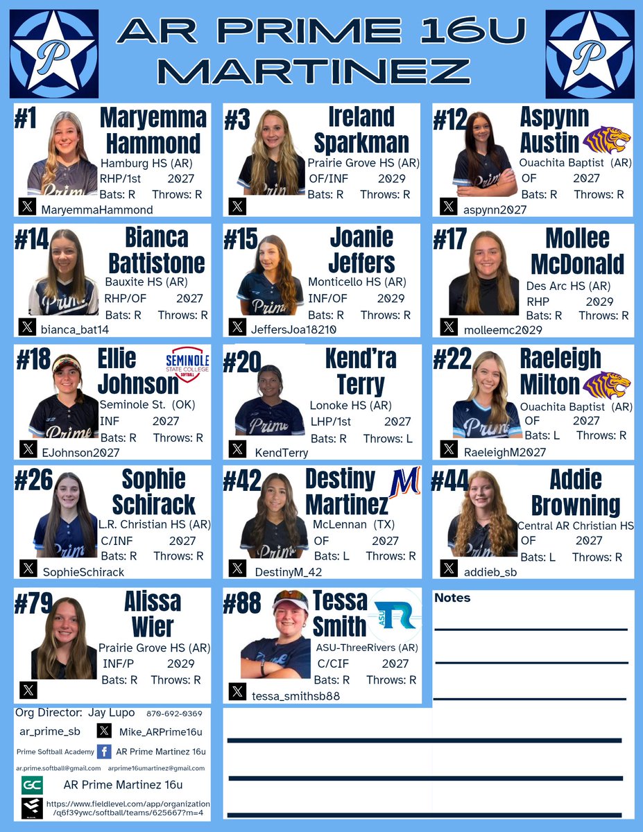 Mike_ARPrime16u's tweet photo. This weekend the ladies are competing in the Diamond State Invitational hosted by @DiamondLegacyEv

Tournament Bracket:
https://t.co/KFjlXyeICP

GC:
https://t.co/6w7AbuTFnn

FieldLevel:
https://t.co/uaK59lMYR3

@ar_prime_sb   #PrimeArmy

@aspynn2027 @bianca_bat14 @tessa_smithsb88 https://t.co/l8V6PXwzli