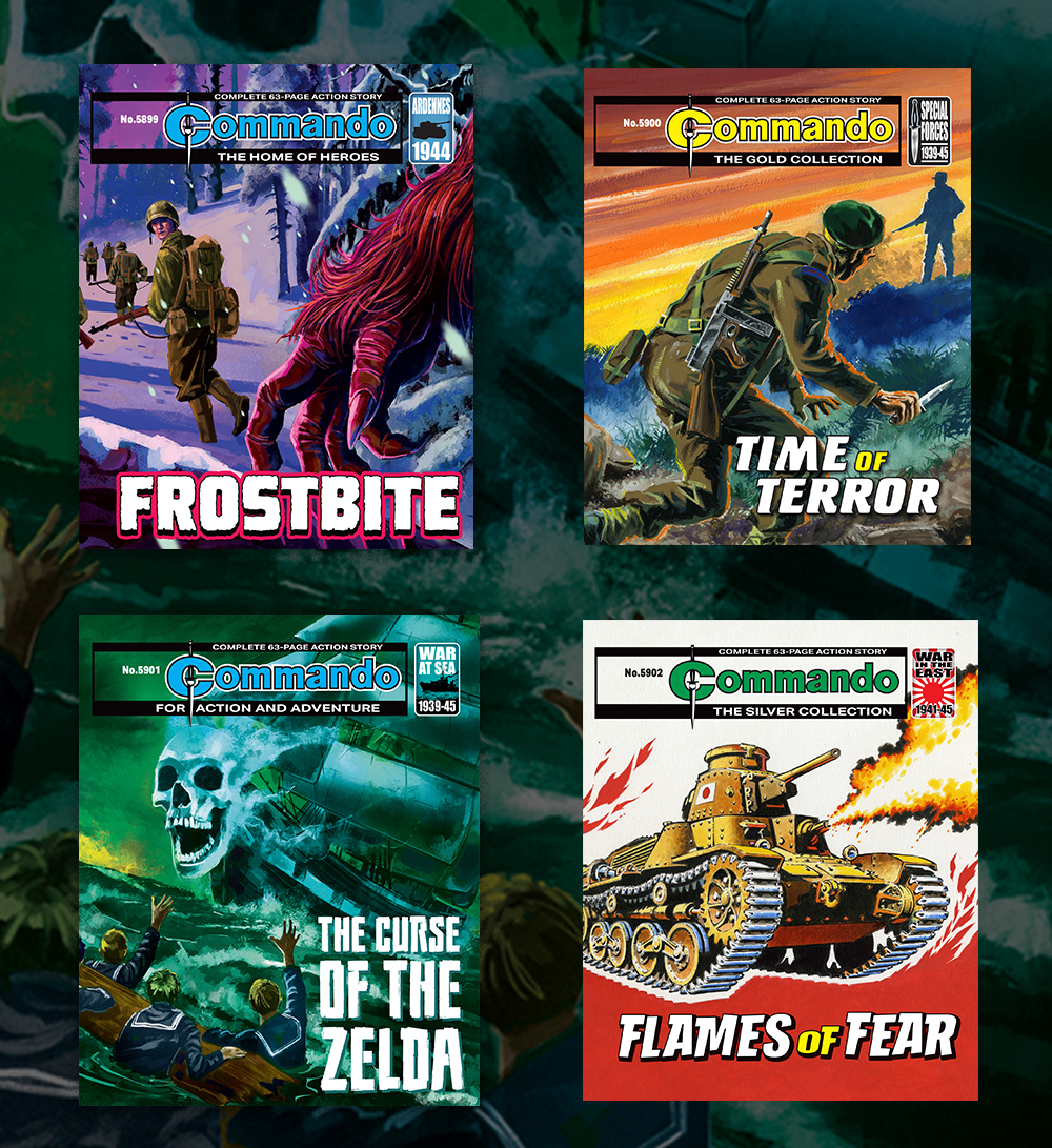 CommandoComic's tweet image. Commando issues 5899-5902 are still on sale but not for much longer! Get your copies from TG Jones or online from eu1.hubs.ly/H0njTwN0  -QM