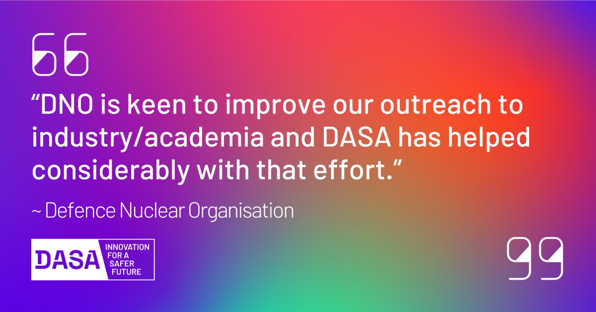 DASAccelerator's tweet image. DASA isn&apos;t just funding. It&apos;s expert guidance, end-user connections, and a pathway to delivering defence innovation.

Start your journey: ow.ly/XC2p50WxUcz

#SecurityInnovation #UKDefence @ChiefDefNuclear
