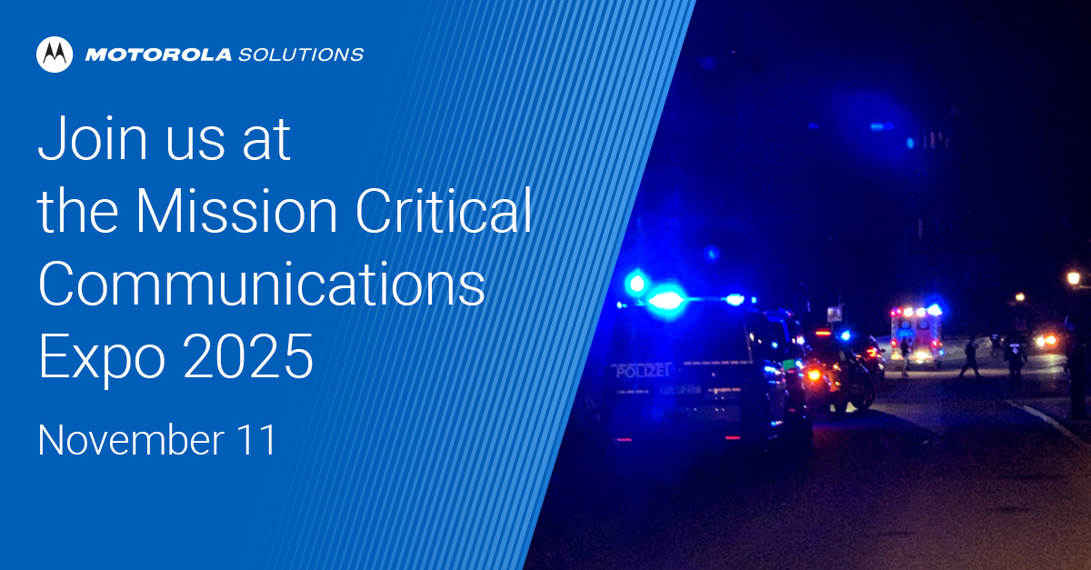 MotSolsEMEA's tweet image. We’re excited to attend the Mission Critical Communications Expo 2025! Visit the #MotorolaSolutions stand on November 11th and see how you can leverage advanced technology for first responder communications. bit.ly/4ovjV95 #MissionCritical  #EmergencyCommunications