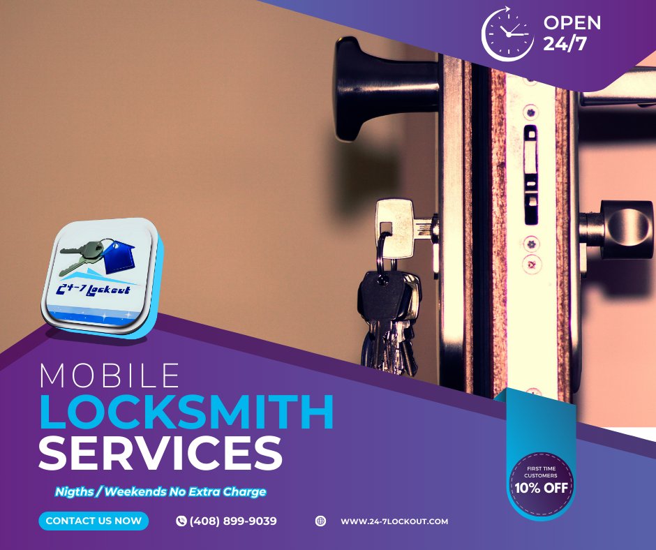 2Lockout's tweet photo. Locked Out? Make the Smart Call. Choose 24-7 Lockout!💡
When you're facing a lockout, you need more than just a locksmith – you need a trusted partner. At 24-7 Lockout, we pride ourselves on being Sunnyvale's go-to experts for swift, reliable, and transparent locksmith services https://t.co/Lp8JkAuJz4