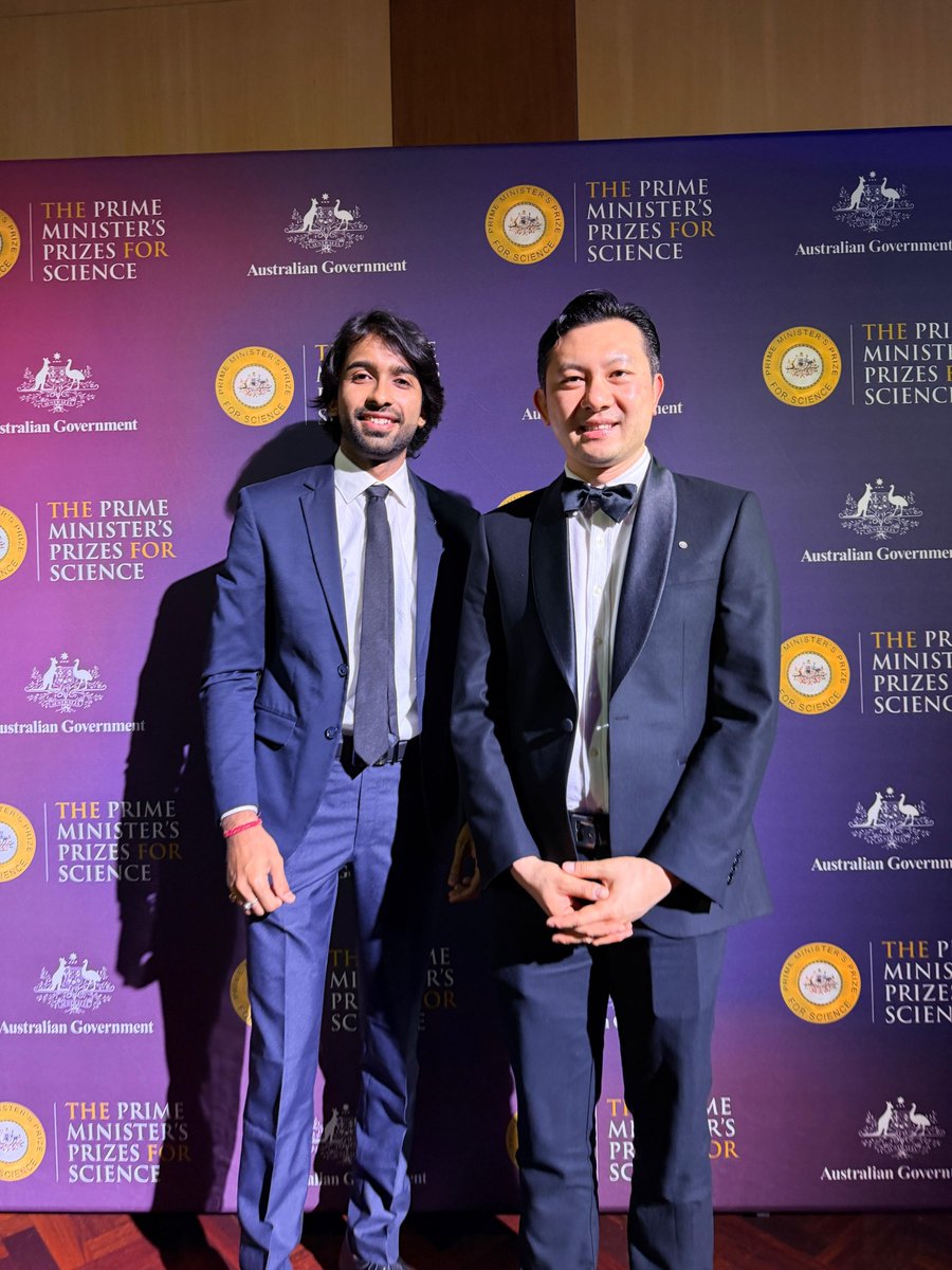 SiMingMan1's tweet image. What a night at the 2025 #PM #Prizes for #Science @IndustryGovAu @ScienceGovAu. It’s always great to be able to bring one of my #PhD students along @Sagar_Dubey_Raj, to celebrate Aus science at its finest and be inspired by all of the Prize recipients and their work #PMPrizes 1/2