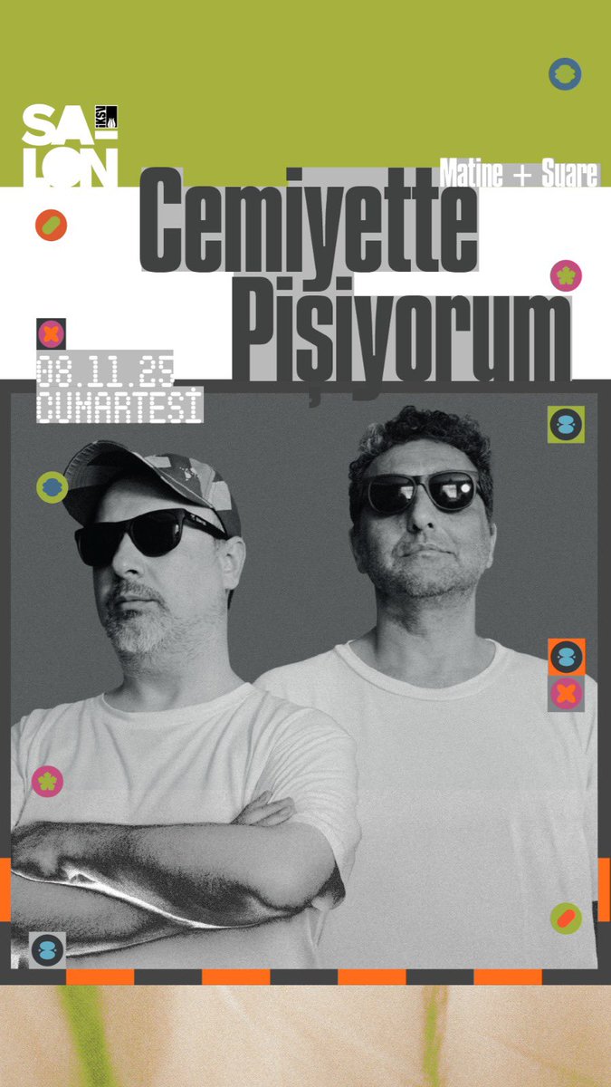 8 Kasım 2025
- 18 matine saat 17:00
+ 18 suare saat 22:00

passo.com.tr/tr/etkinlik/ce…