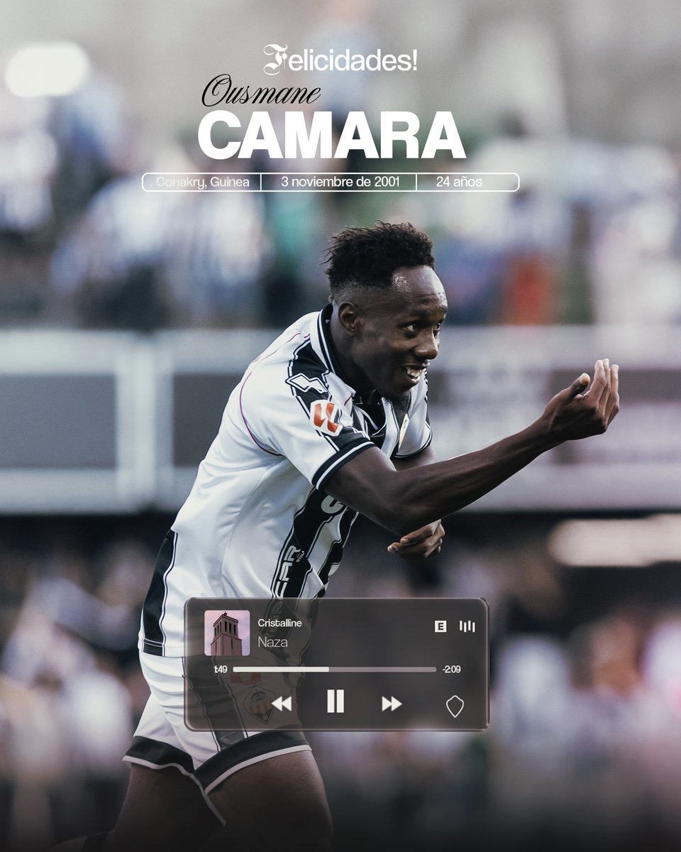 CDCastellon's tweet photo. 2⃣4⃣ para Ousmane Camara

🎂 El guineano, autor del primer tanto en el día de ayer, celebra hoy su cumpleaños

Joyeux anniversaire, Ousmane! 

#PPO👂 https://t.co/IyjTw9CFqA