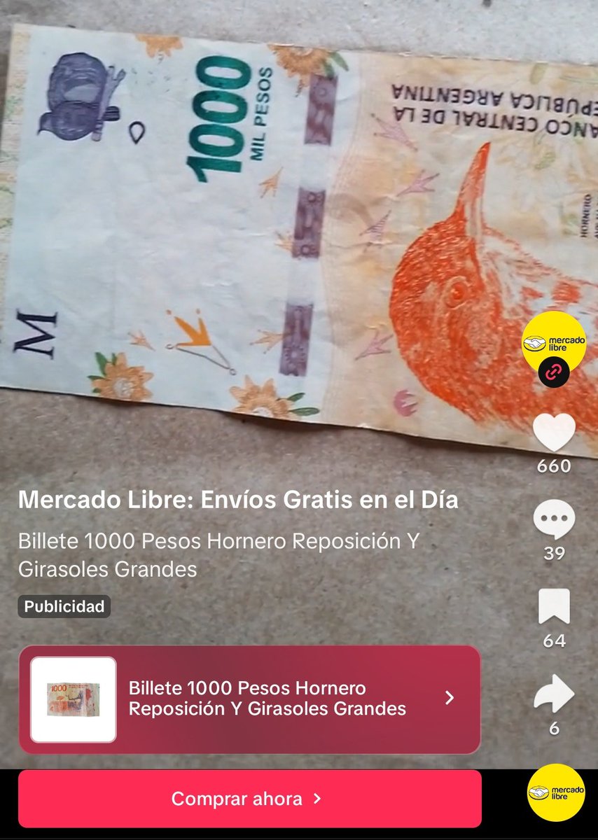 el loco vendía 1000 pesos por mercado libre