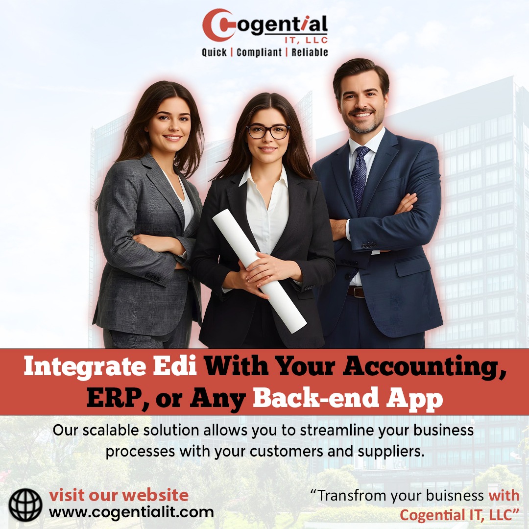 cogential's tweet image. back-end system to enhance efficiency and compliance.

Visit for more details.
☎ 1-307-699-6546
🌍 cogentialit.com

#ediintegration #erpautomation #accountingsolutions #businessautomation #datasolutions #edisoftware #digitalintegration #backendapps #enterprisesolution