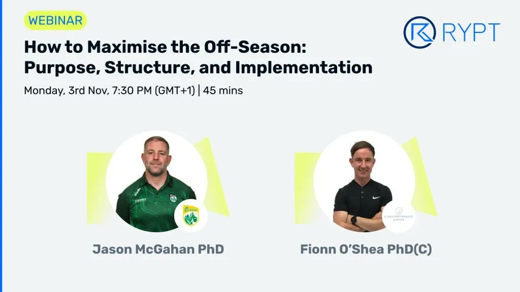 Fionnoshea's tweet photo. . @AppRYPT Webinar: The Off Season
Monday 03/11/25 @ 7:30pm

@jasonmcgahan1  and I will cover content from our recent blogs and discuss off-season strategies for players, ranging from club to inter-county level.

Bring your questions - perfect for players and coaches alike!

Webinar: 
https://t.co/wQ5X5eoJov

Blog 1:
𝐇𝐨𝐰 𝐭𝐨 𝐌𝐚𝐱𝐢𝐦𝐢𝐬𝐞 𝐭𝐡𝐞 𝐎𝐟𝐟-𝐒𝐞𝐚𝐬𝐨𝐧: 𝐏𝐮𝐫𝐩𝐨𝐬𝐞, 𝐒𝐭𝐫𝐮𝐜𝐭𝐮𝐫𝐞, 𝐚𝐧𝐝 𝐓𝐡𝐞𝐨𝐫𝐞𝐭𝐢𝐜𝐚𝐥:
https://t.co/tEmltbzwPB

Blog 2:
𝐅𝐫𝐨𝐦 𝐓𝐡𝐞𝐨𝐫𝐲 𝐭𝐨 𝐏𝐫𝐚𝐜𝐭𝐢𝐜𝐞: 𝐇𝐨𝐰 𝐭𝐨 𝐈𝐦𝐩𝐥𝐞𝐦𝐞𝐧𝐭 𝐚𝐧 8-𝐰𝐞𝐞𝐤 𝐎𝐟𝐟-𝐒𝐞𝐚𝐬𝐨𝐧 𝐏𝐥𝐚𝐧:
https://t.co/eeJQa1ku0z