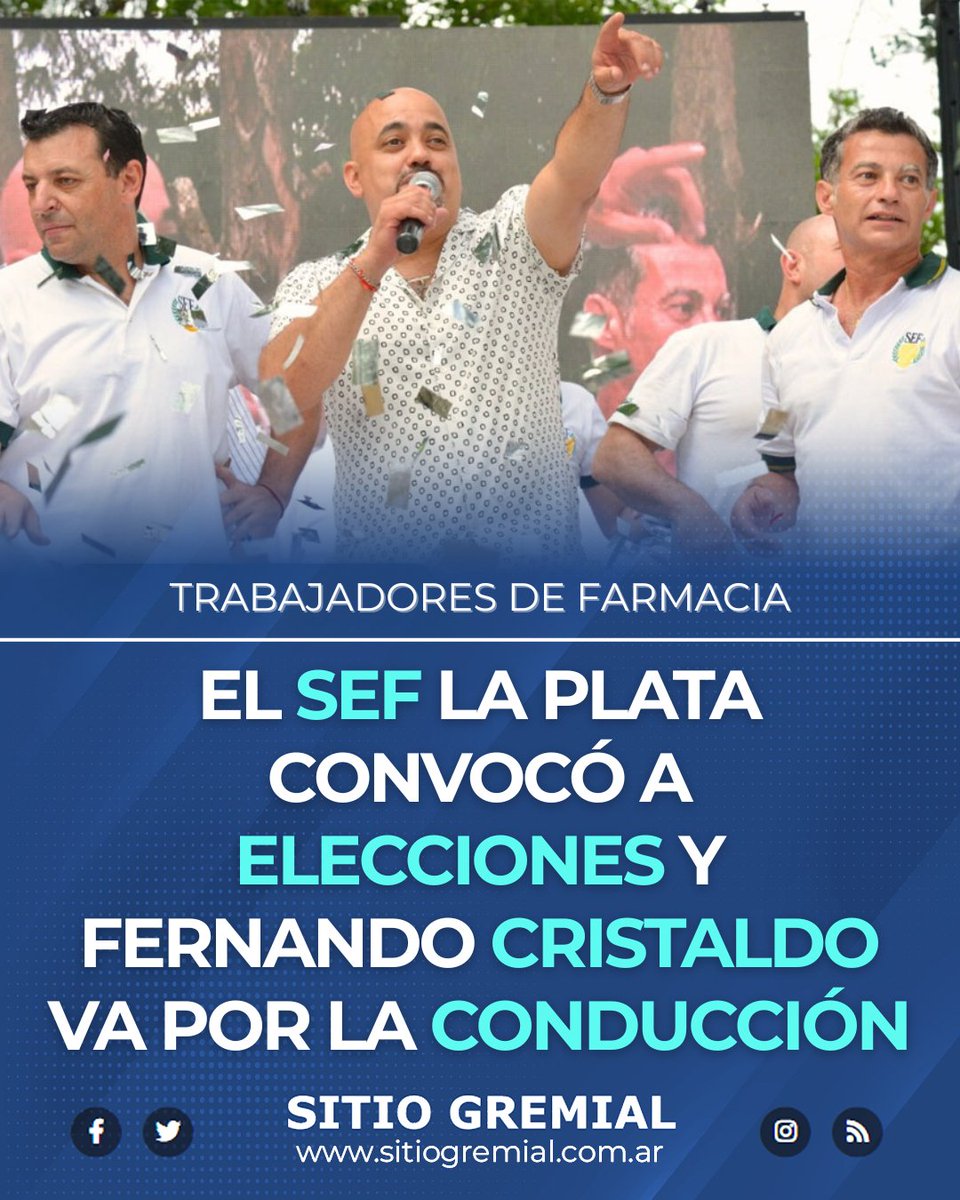 🗞 𝗘𝗹 𝗦𝗘𝗙 𝗟𝗮 𝗣𝗹𝗮𝘁𝗮 𝗰𝗼𝗻𝘃𝗼𝗰𝗼́ 𝗮 𝗲𝗹𝗲𝗰𝗰𝗶𝗼𝗻𝗲𝘀 𝘆 𝗙𝗲𝗿𝗻𝗮𝗻𝗱𝗼 𝗖𝗿𝗶𝘀𝘁𝗮𝗹𝗱𝗼 𝘃𝗮 𝗽𝗼𝗿 𝗹𝗮 𝗰𝗼𝗻𝗱𝘂𝗰𝗰𝗶𝗼́𝗻 - 𝗦𝗜𝗧𝗜𝗢 𝗚𝗥𝗘𝗠𝗜𝗔𝗟
.
▶ sitiogremial.com.ar/nota/36707/el-…
.