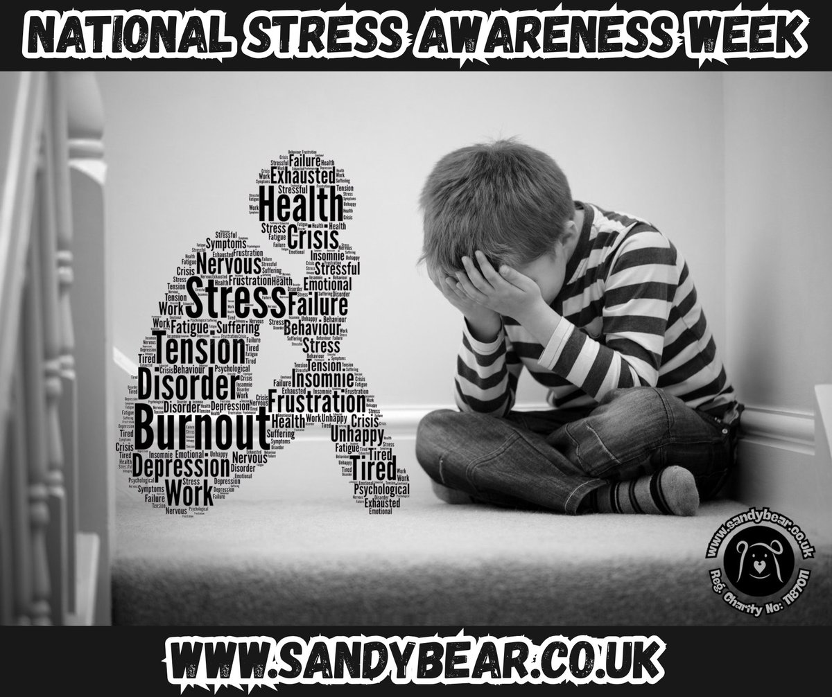 SandyBearWales's tweet photo. This week is #NationalStressAwarenessWeek so let’s start a conversation. Let’s make space for young people’s stress stories &amp; remember that childhood is also a time of huge change. Let’s work together so no child has to carry the weight of stress and loss alone.🖤 #SandyBear https://t.co/wVYYU0zjyU