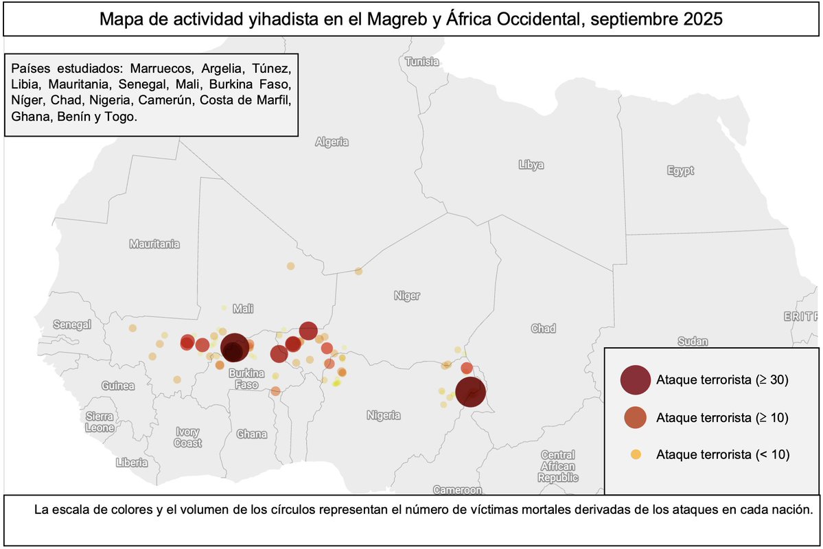 NEW | La crisis de combustible por el bloqueo de JNIM ha escalado en Mali, paralizando la economía y agravando divisiones internas. El país enfrenta su peor crisis energética, amenazando la supervivencia del régimen militar en Bamako.

✍️ <a href="/Aguilera_Ana_/">Ana Aguilera</a> 

observatorioterrorismo.com/actividades/ac…