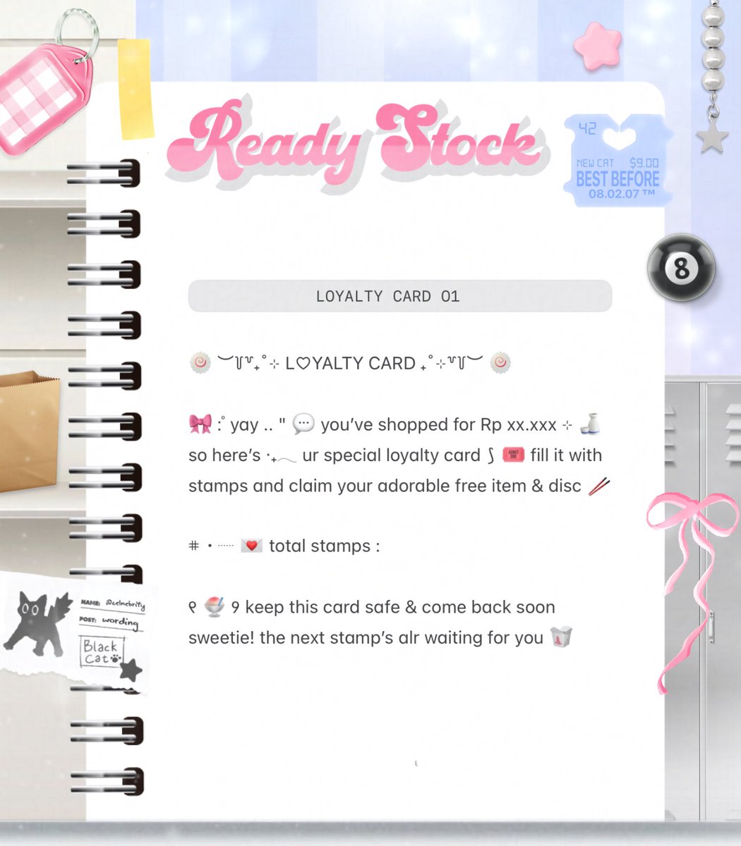celnebrity's tweet photo. ⠀⠀⠀⠀⠀
🛼⭐️ help repost pls ₊ ׁ ? —— thankyou >__<

⨳ ﾟ⌲ ˖  sena bawa 2 wording loyalty card ready stock nyang siap dijemput ❤︎ .ᐟ jangan lupa (@) setelah DM yAW ⓘ 𓂂𓏸 ツ

👛⠀IDR 5.5OO / ea⠀📝⠀

꒰ #zonauang️ #zonajajan #zonaba ꒱
⠀⠀⠀ https://t.co/w42qaC7d0y