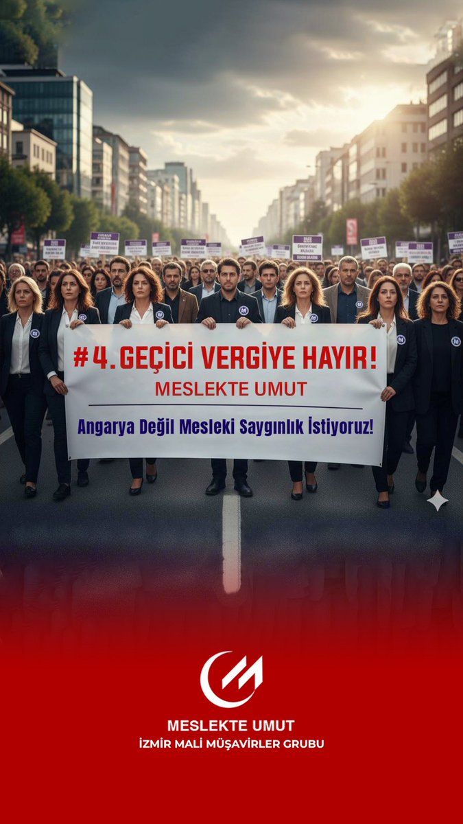 4. Dönem geçici vergi kaldırılmıştı, şimdi yeniden getirilmek isteniyor.
Biz sustukça yük artıyor!
Meslek odaları sessiz, biz değiliz!
4.Dönem geçici Vergiye HAYIR 
#GeciciVergi #YapılandırmaTorbaya
<a href="/gibsosyalmedya/">Gelir İdaresi Başkanlığı</a>
<a href="/MuhasebeBT/">Muhasebe Bilenler</a>