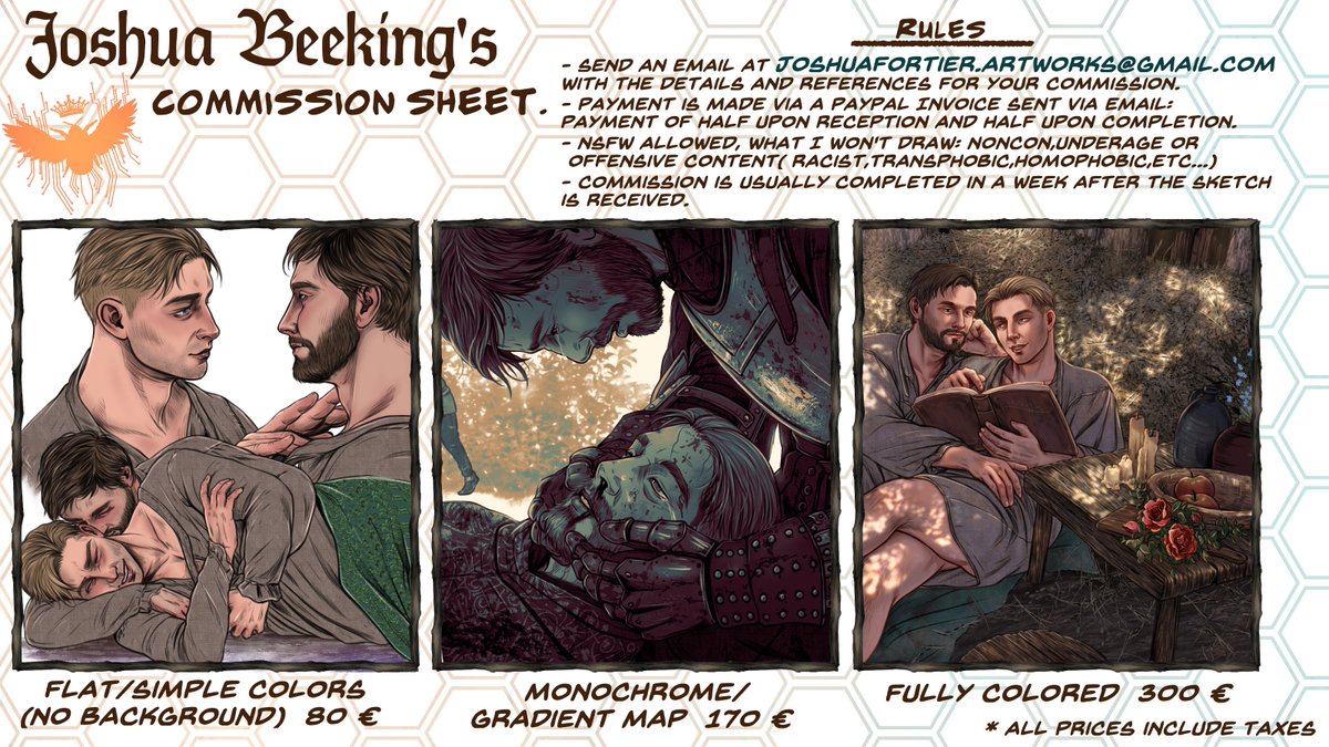 With everything going on lately and car repairs, I need to open art commissions for the month of December! If you want a special holiday gift, now is the time!
I'll be happy to answer any questions as well: