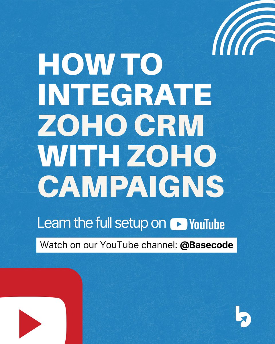 basecodetech's tweet image. Stop sending random emails.
Sync Zoho CRM with Zoho Campaigns and send targeted messages that convert.
Watch the full tutorial on YouTube:  zurl.co/op27q 

#ZohoCRM #ZohoCampaigns #EmailMarketing #Automation #CRMIntegration #Basecode