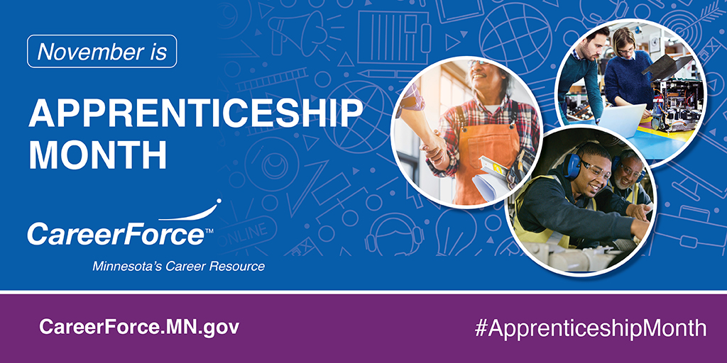 careerforcemn's tweet image. Did you know that apprenticeships allow you to earn while you learn? An apprenticeship is a great way to prepare for a promising career path. Get started today! careerforce.mn.gov/careerforce-bl… #CareerForceMN #ApprenticeshipMonth #EarnWhileYouLearn