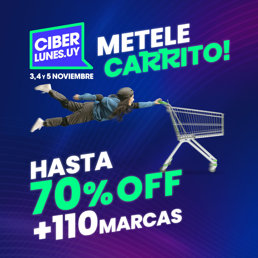 🚨 ¡Ahora sí!
CIBERLUNES está ON 🔥🛒 
¡Metele carrito!

ciberlunes.uy 💻🛒
