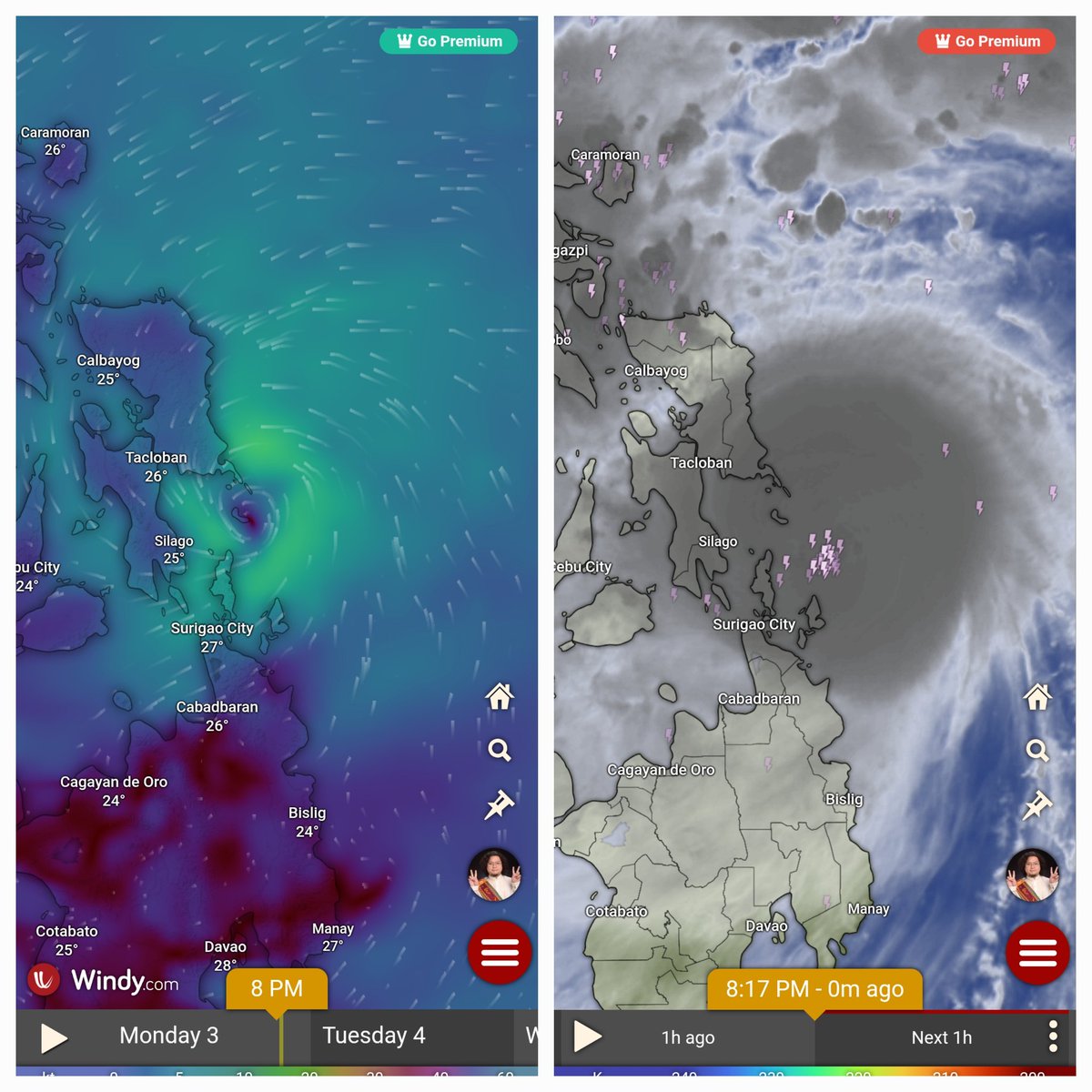 Paalala: kaunting ingat lang po kung ginagamit ang ilang mga app sa pag-monitor.

Kadalasan, models ang paunang pinapakita. Lagi nating tandaan na ang mga model ay gabay lamang, meron tayong free wi- este satellite imagery para makita kung nasaan, at kung gaano kalawak ang bagyo.