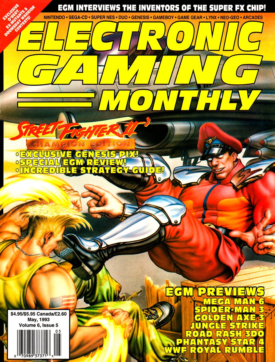 ComuDoMega's tweet photo. O dia em que o mundo dos videogames parou, de novo. Street Fighter II - Champion Edition, sendo capa da EGM e exclusivo do SEGA Genesis. https://t.co/GLGpb5izNb