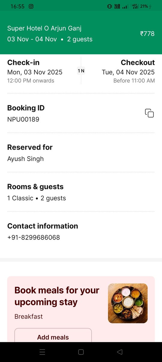 ayushreas's tweet photo. @oyorooms  @riteshagar I booked this hotel at around 2 o clock then I got no confirmation call from property manager , I got only one whatsapp msg from OYO https://t.co/qlNSTVylBH