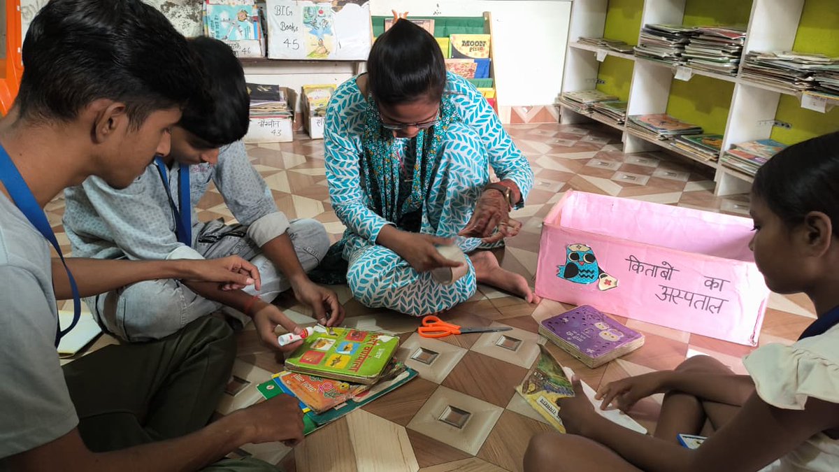 BansaLibrary's tweet image. Welcome to the Book Hospital of Bansa Library!

Every few weeks, something quietly magical unfolds on the floor of our library, not through new books arriving, but through old ones being cared for. Our librarians and young members sit together, tape and glue in hand, gently…