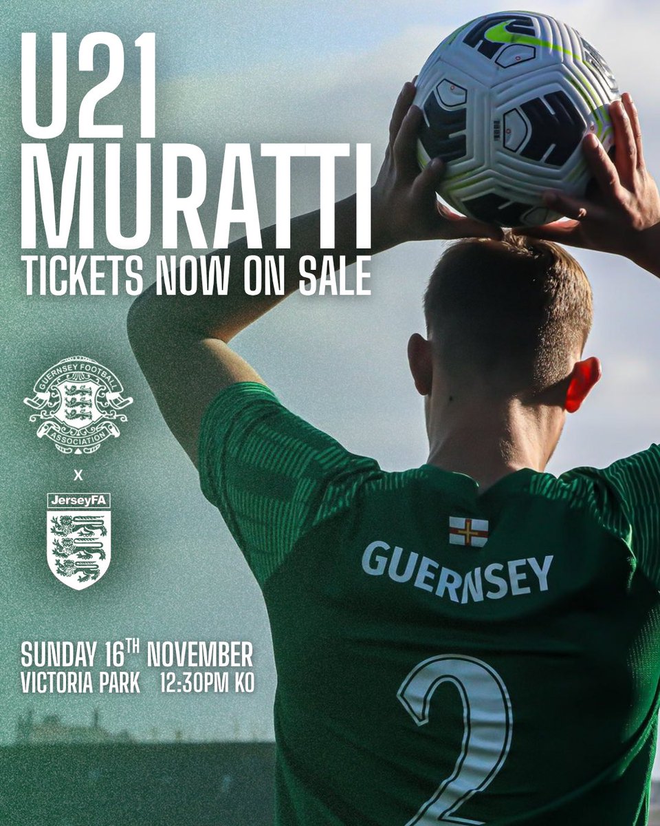 Under-21 Muratti tickets are now on sale!
Don’t miss the action at Victoria Park on 16th November.

Get your tickets here: victoriaparkgsy.byretail.net/menu/GFA-Ticke…